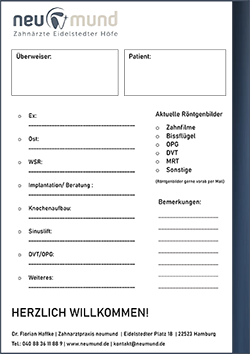 Überweisungsträger zu neumund - Für Kollegen!